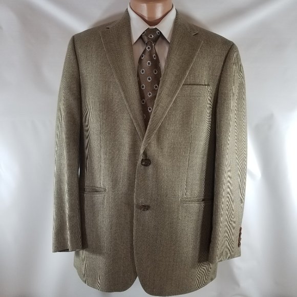 Ralph Lauren Men's 42R Brown Check 100% Wool Blazer Sport Coat & Tie 10765 - Picture 3 of 9